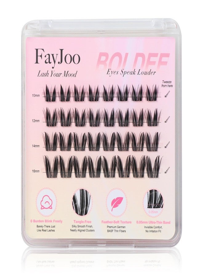FayJoo Dramatic Volume Lash Clusters, 0.05mm Thin Band 10-16mm C Curl, Compact Travel Pack, Budget-Friendly for Beginners, FayJoo BOLDEE 11 Lite - Image 1